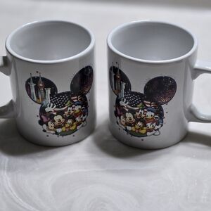 Disney Souvenir Mugs Mickey Mouse & Friends Jerry Leigh Mouse Ears Set Of 2 New